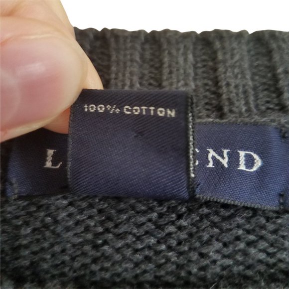 Men's Land's End Knit Pullover Sweater Like New Size XL Charcoal Gray Black - Picture 8 of 10
